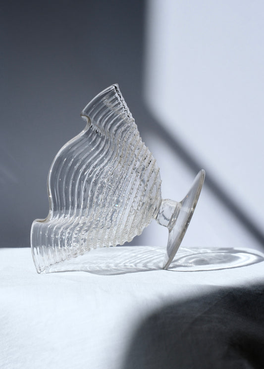 Coupe sur pied en verre soufflé