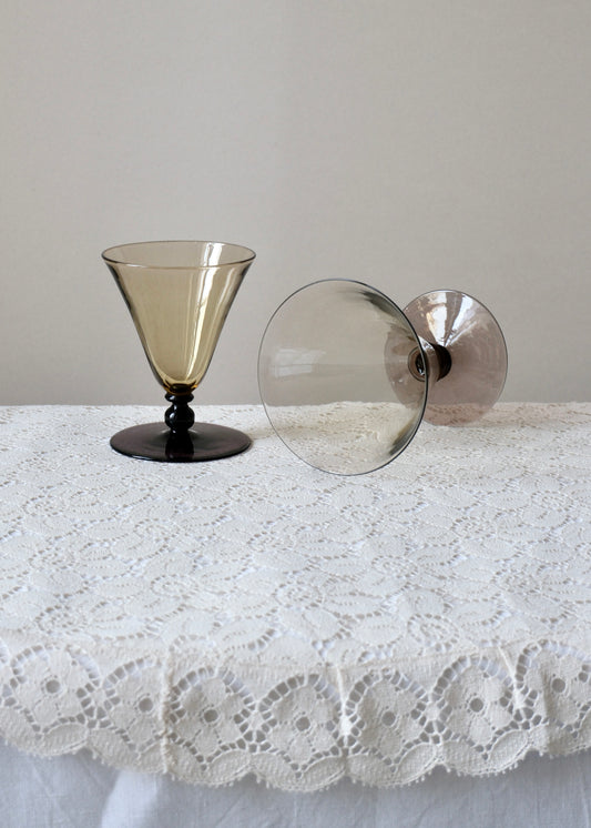 Verres à pieds bicolores