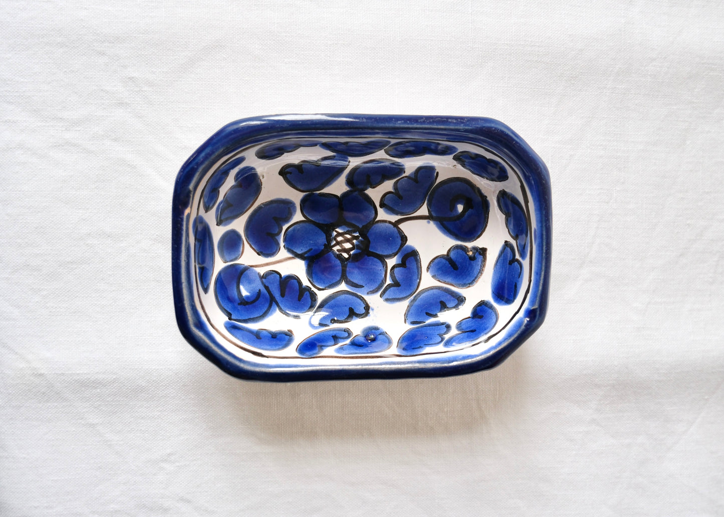 Coupelle en faïence bleue
