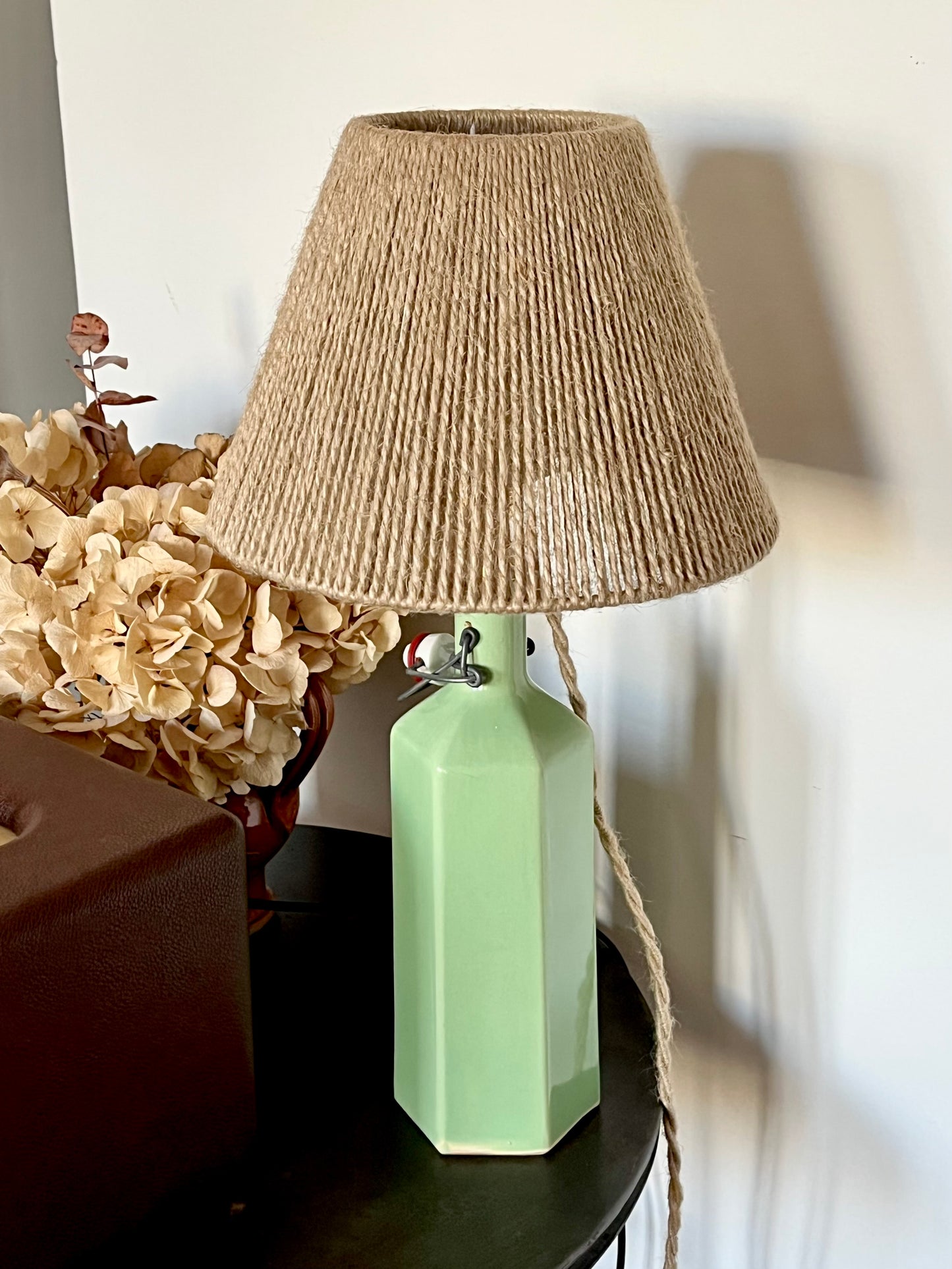 Lampe en céramique vert d'eau