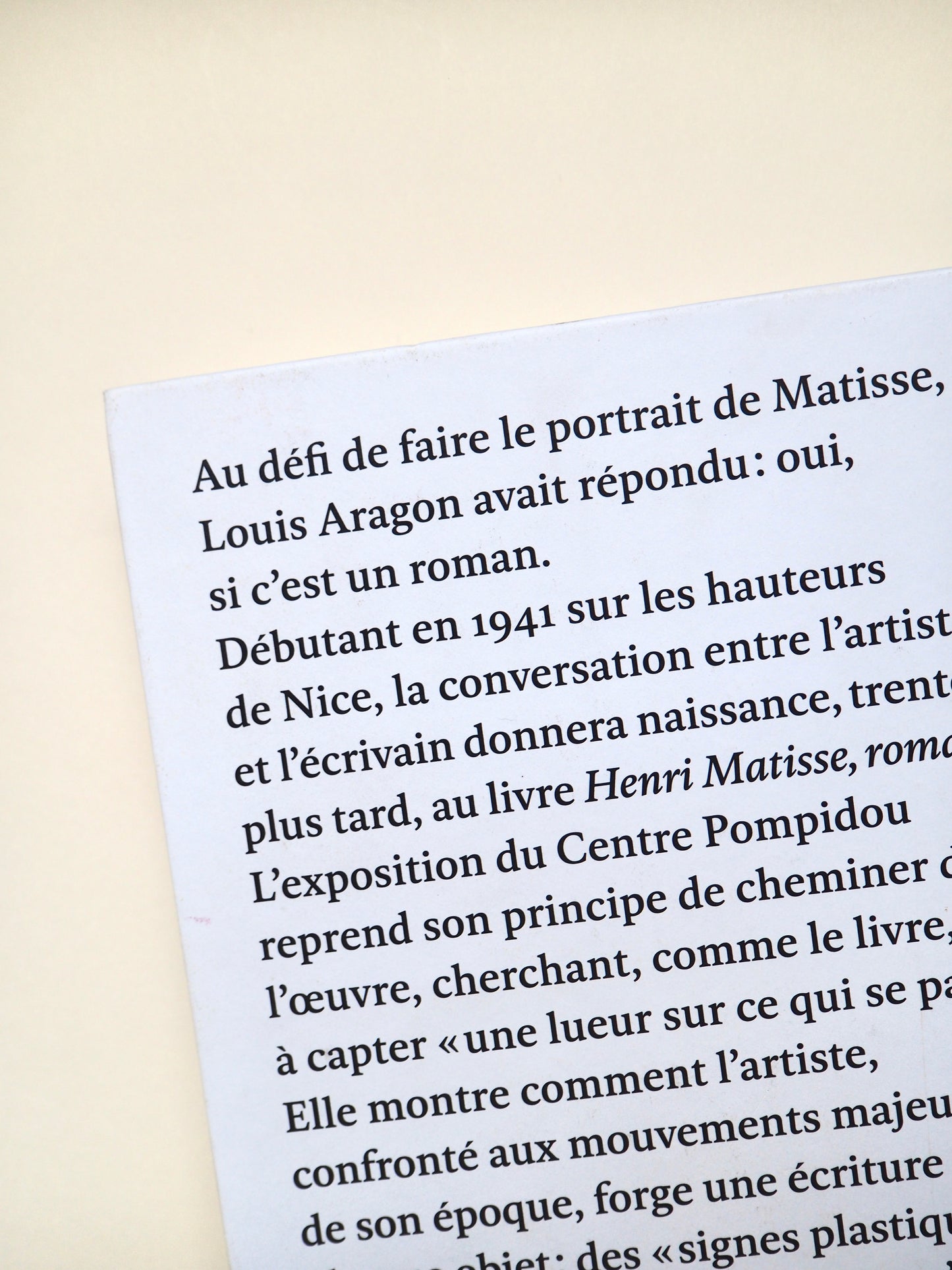 Matisse, comme un roman