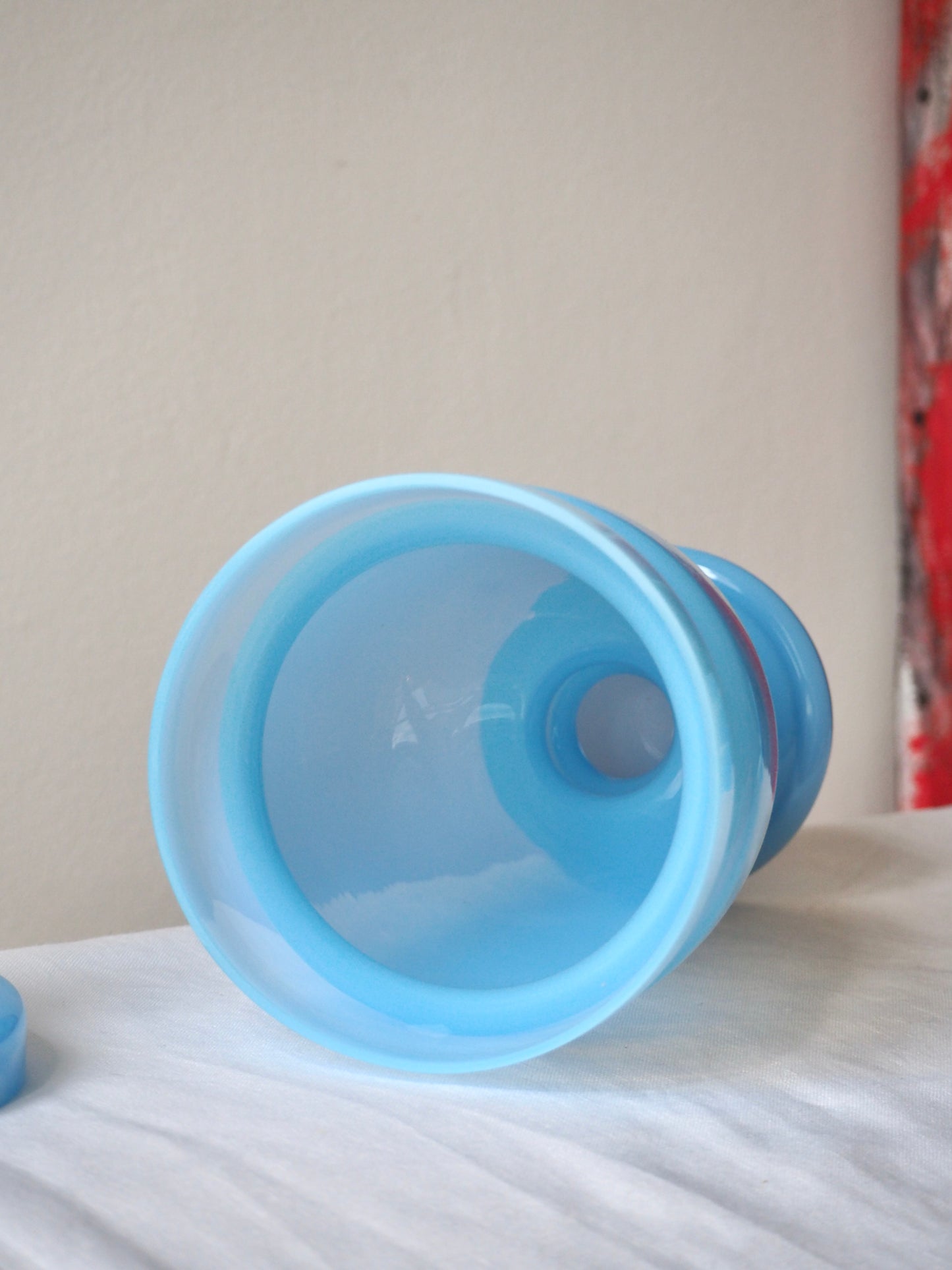 Jarre en opaline bleue de Murano