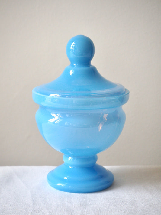 Pot en opaline bleue de Murano