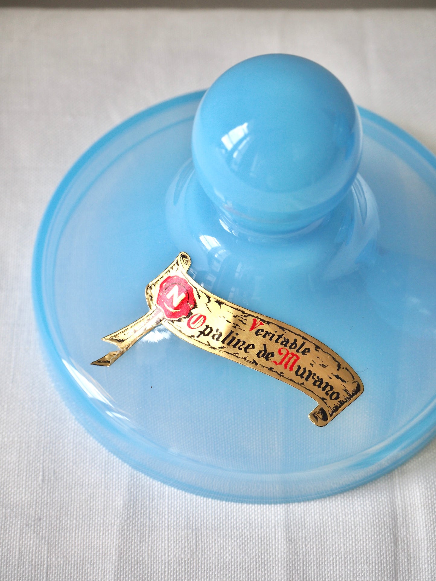 Pot en opaline bleue de Murano