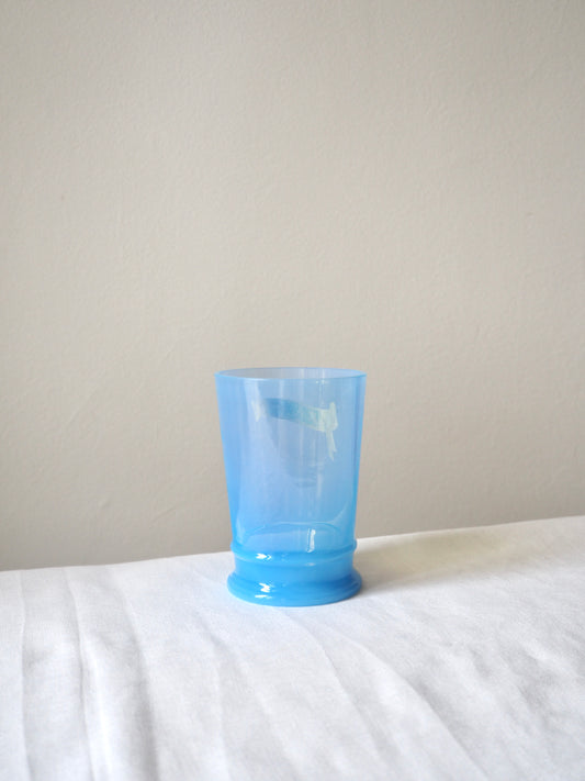 Verre à eau en opaline bleue de Murano