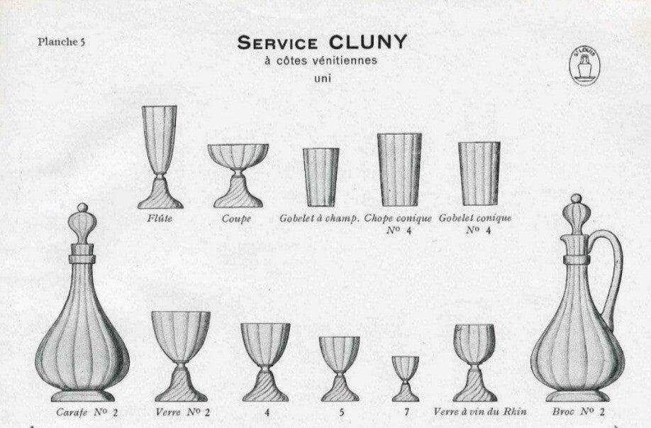 Verres à vin en cristal Saint Louis, modèle Cluny