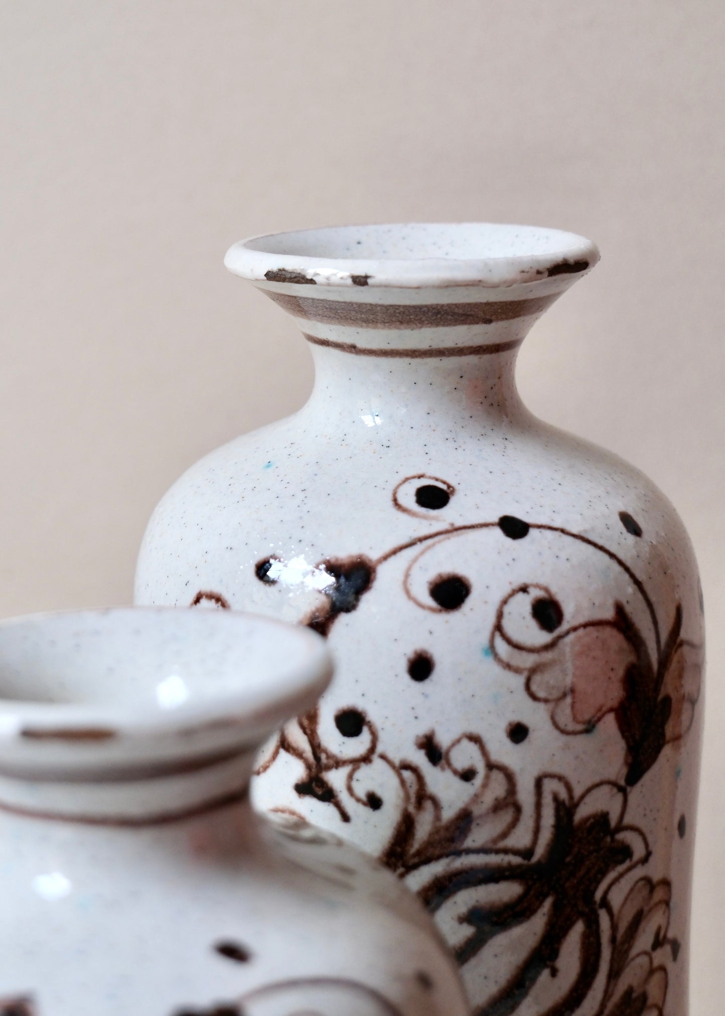 Vases bouteilles en céramique Italienne
