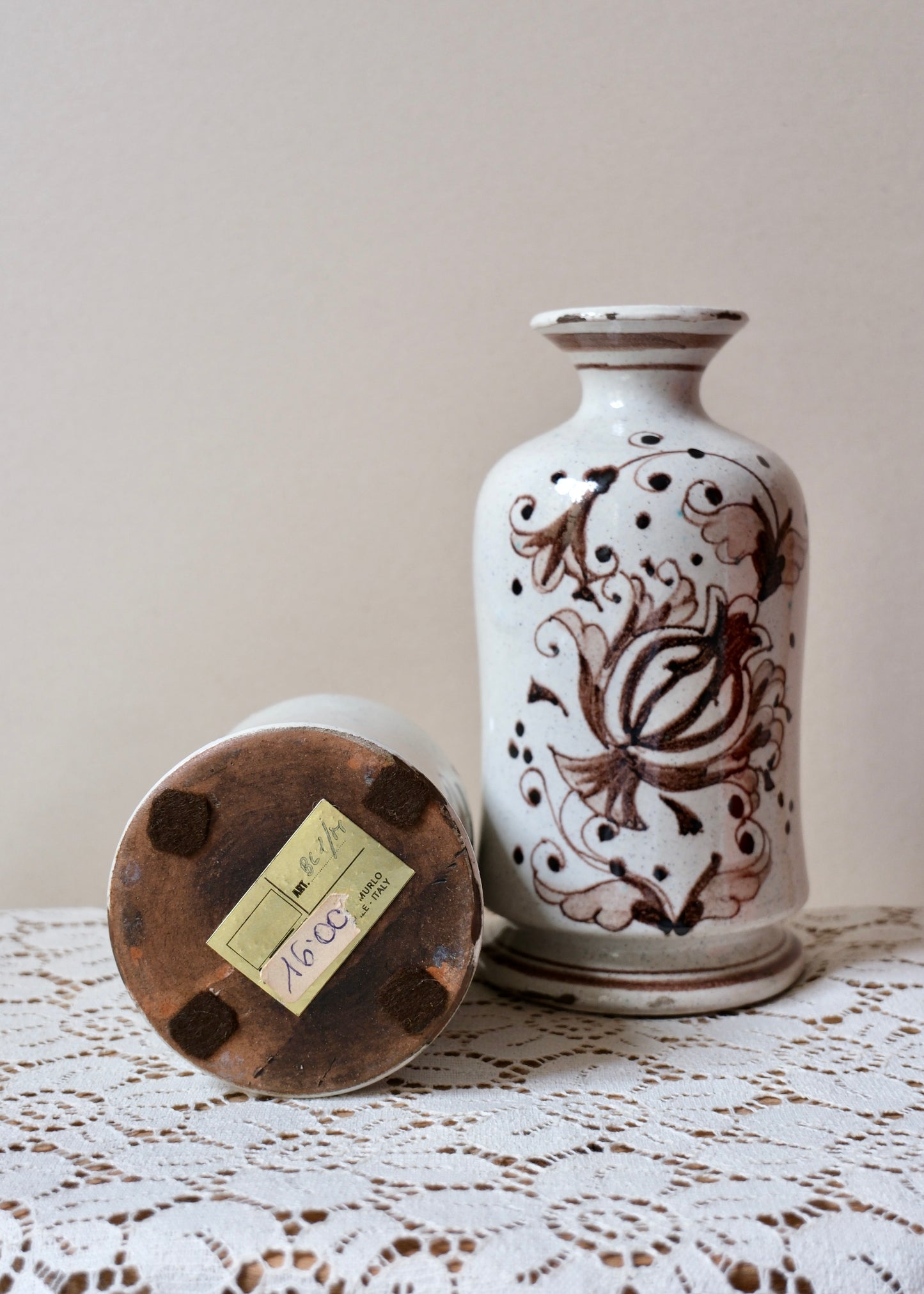 Vases bouteilles en céramique Italienne