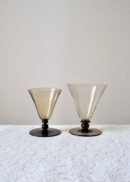 Verres à pieds bicolores