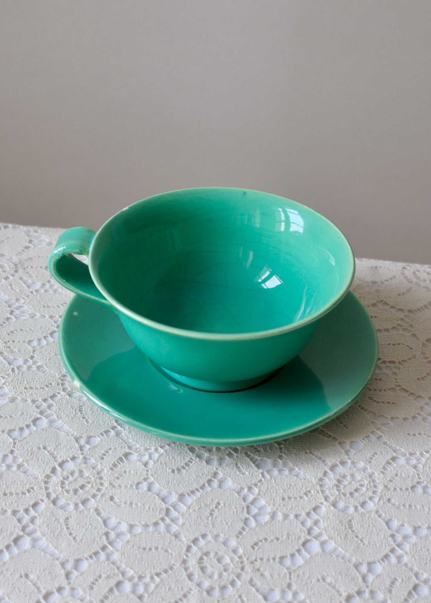 La tasse verte turquoise