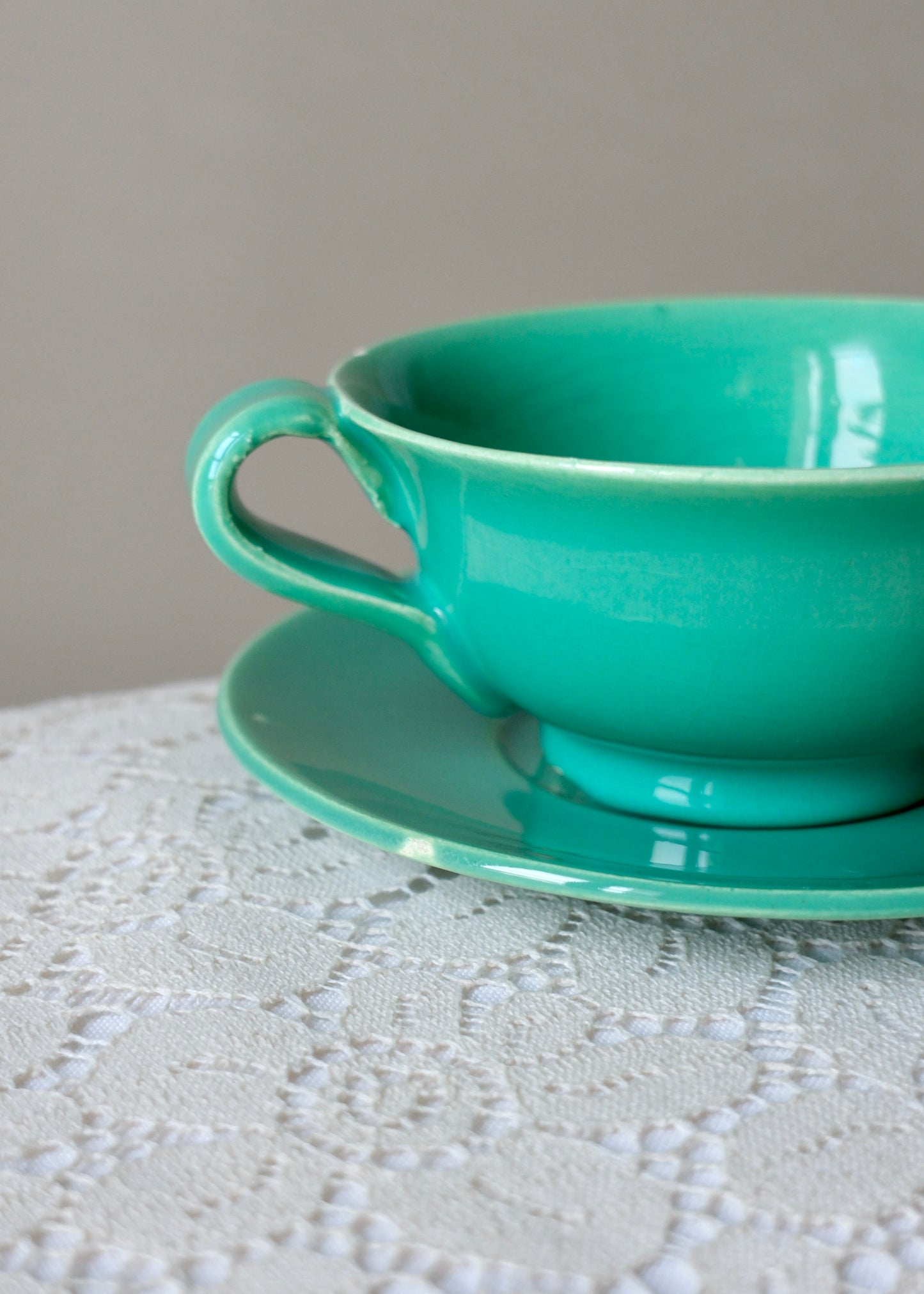 La tasse verte turquoise