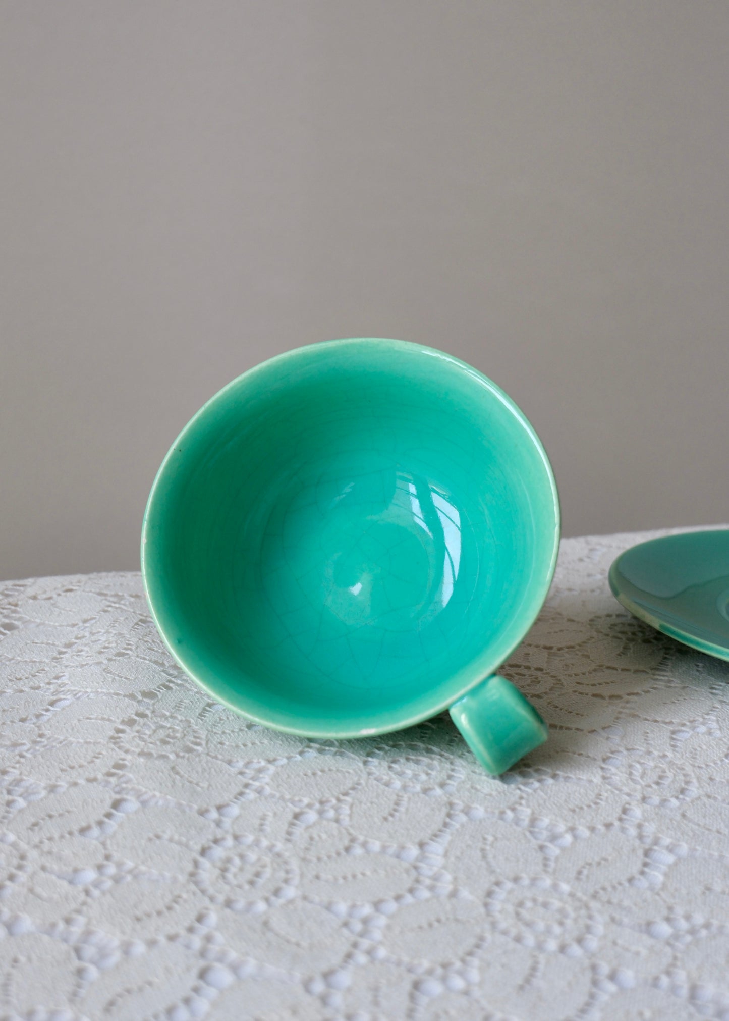 La tasse verte turquoise