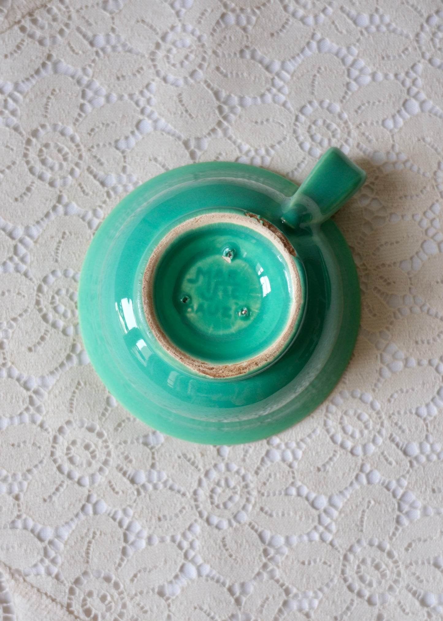 La tasse verte turquoise