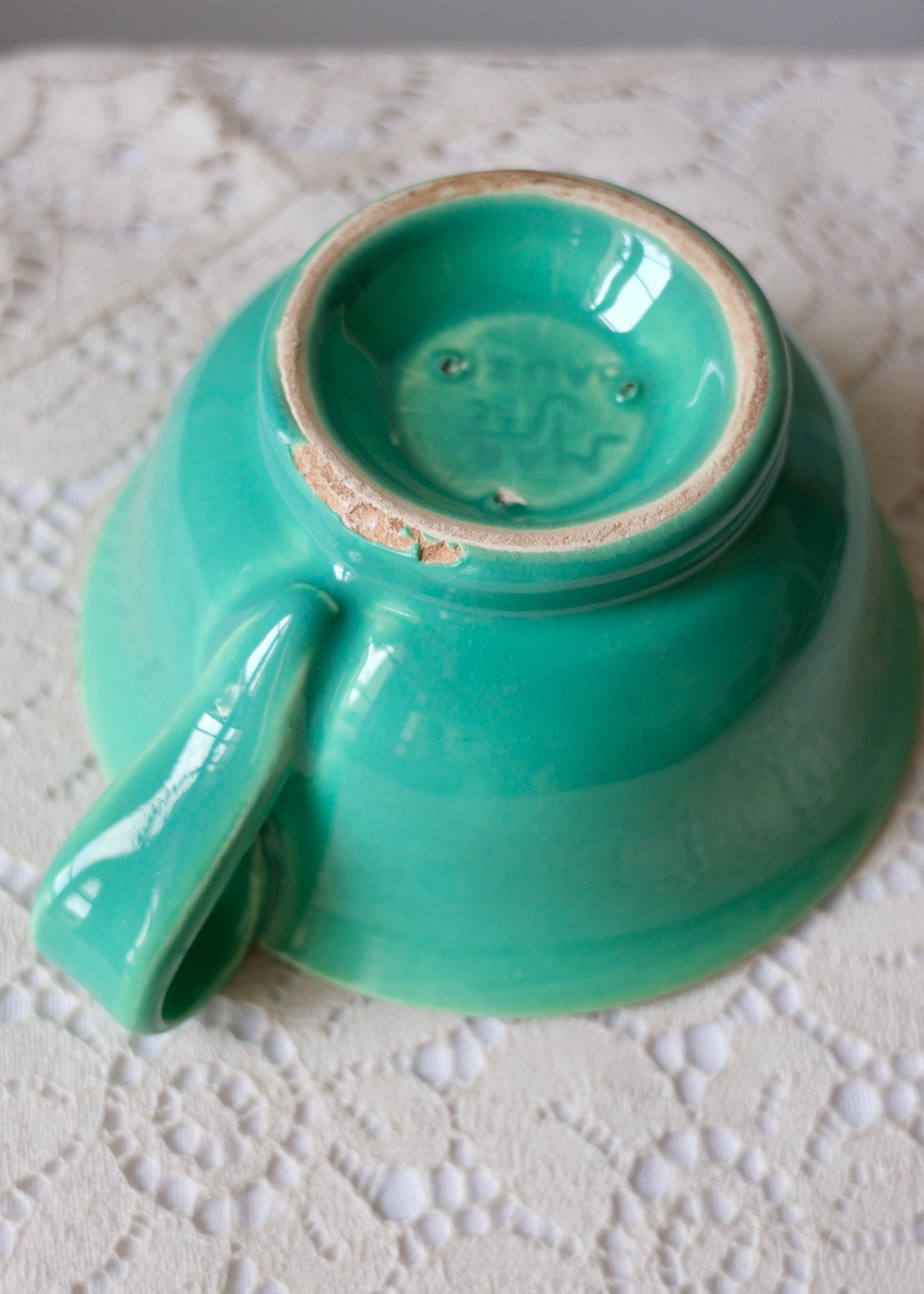 La tasse verte turquoise