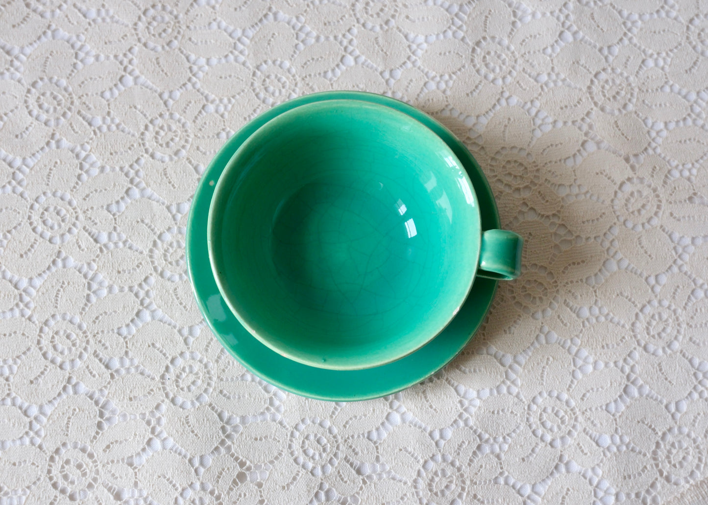 La tasse verte turquoise