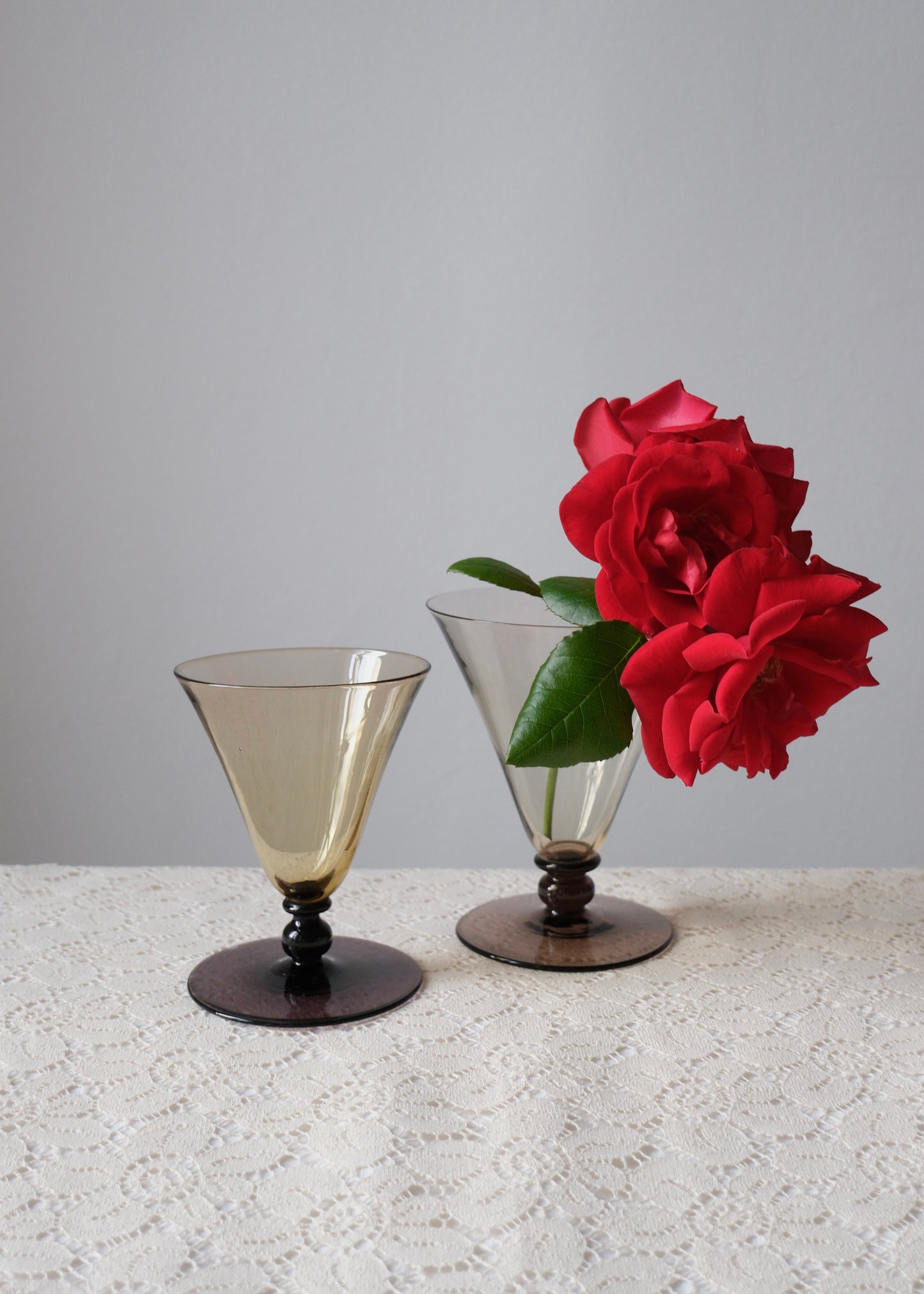 Verres à pieds bicolores