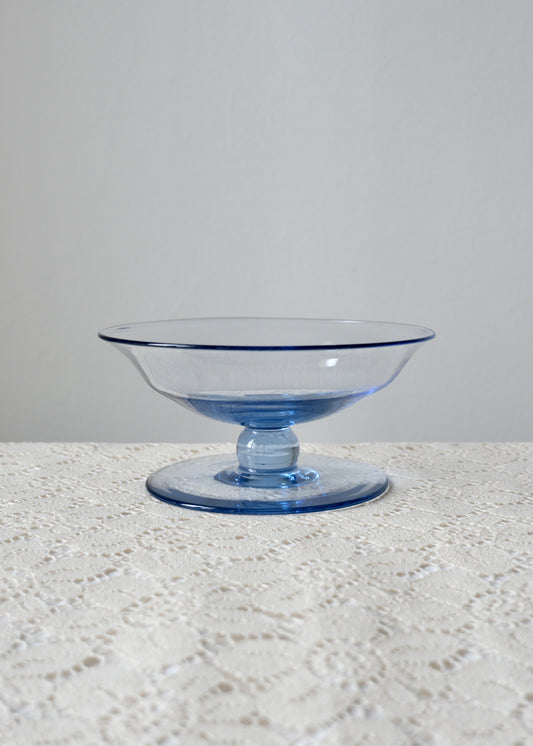 Coupelle en verre bleu