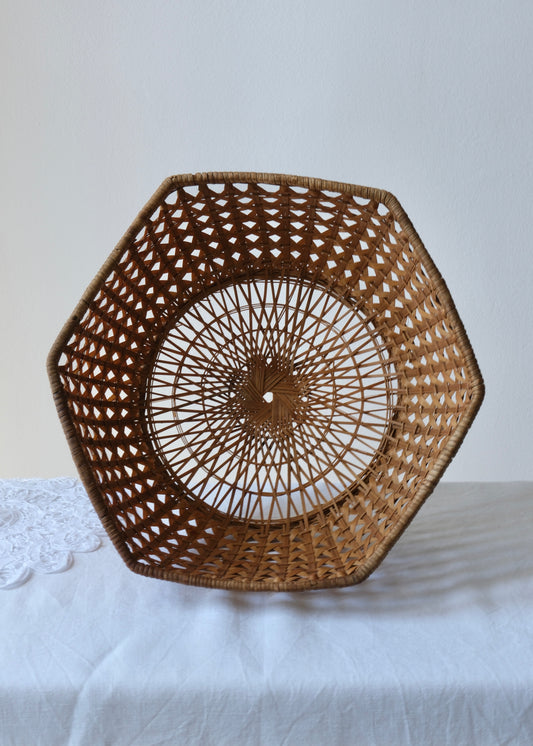La corbeille vintage en osier tressé