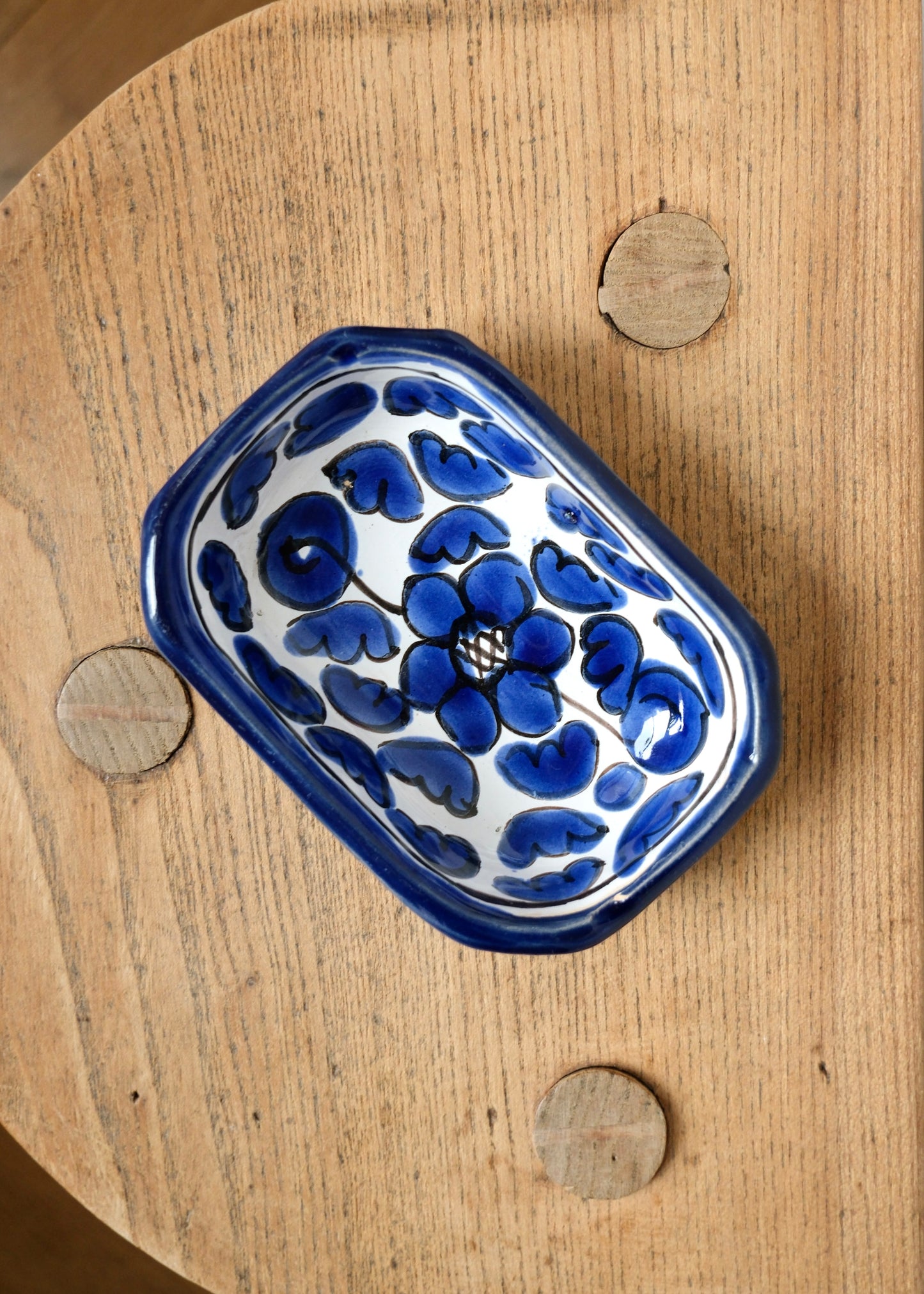 Coupelle en faïence bleue