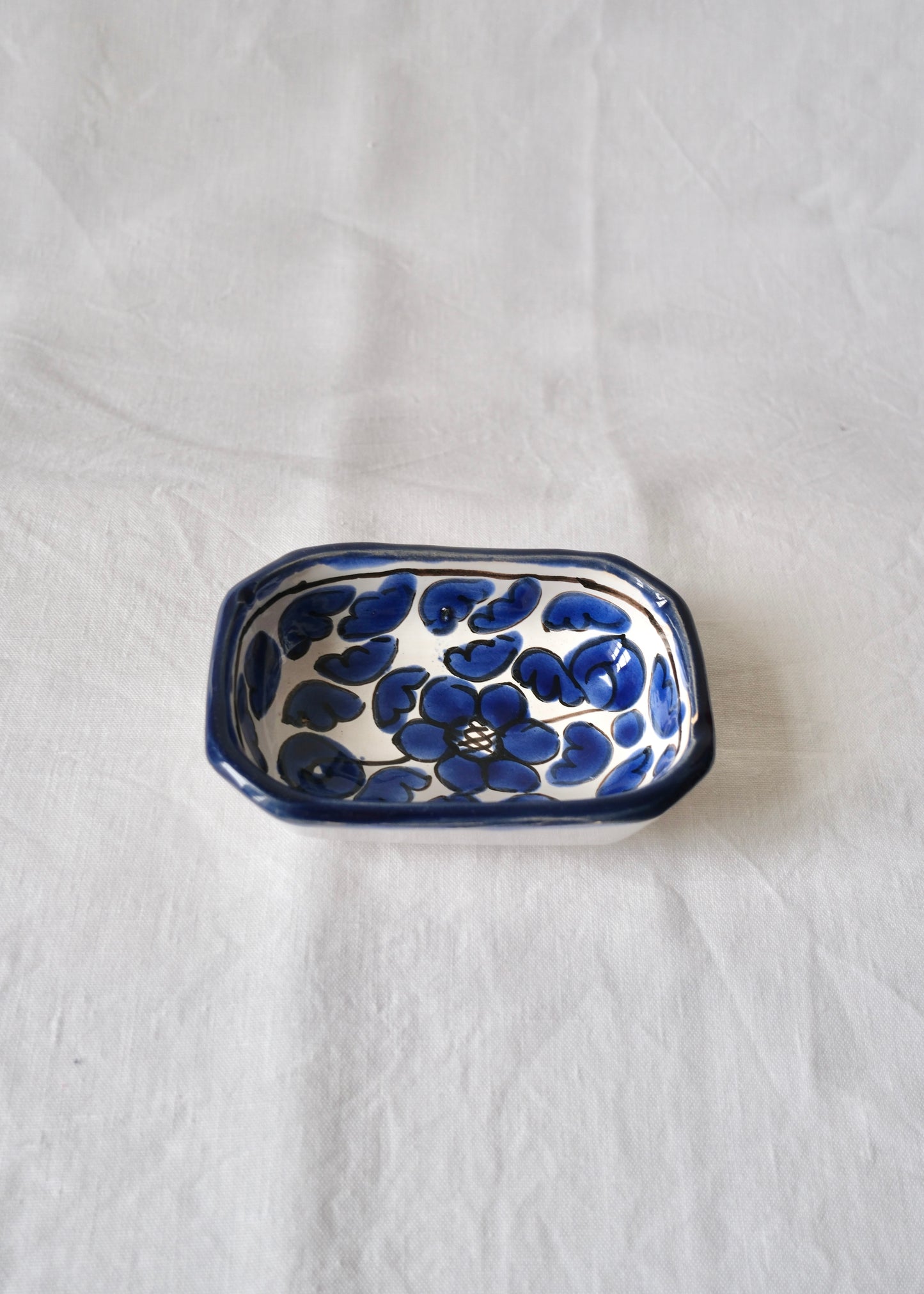Coupelle en faïence bleue
