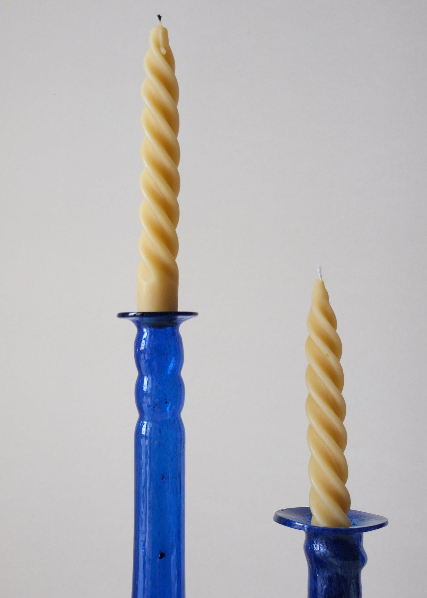 Duo de bougeoirs en verre soufflé