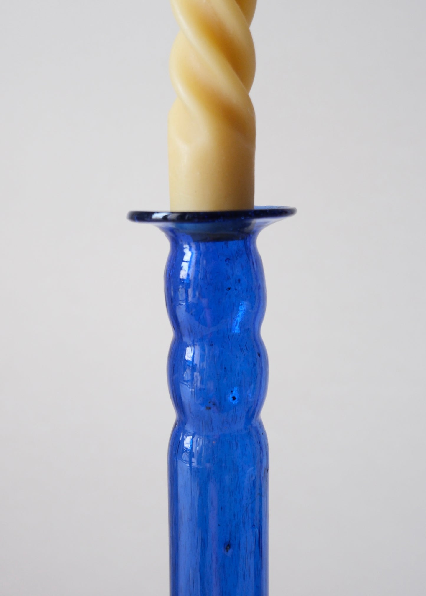 Duo de bougeoirs en verre soufflé