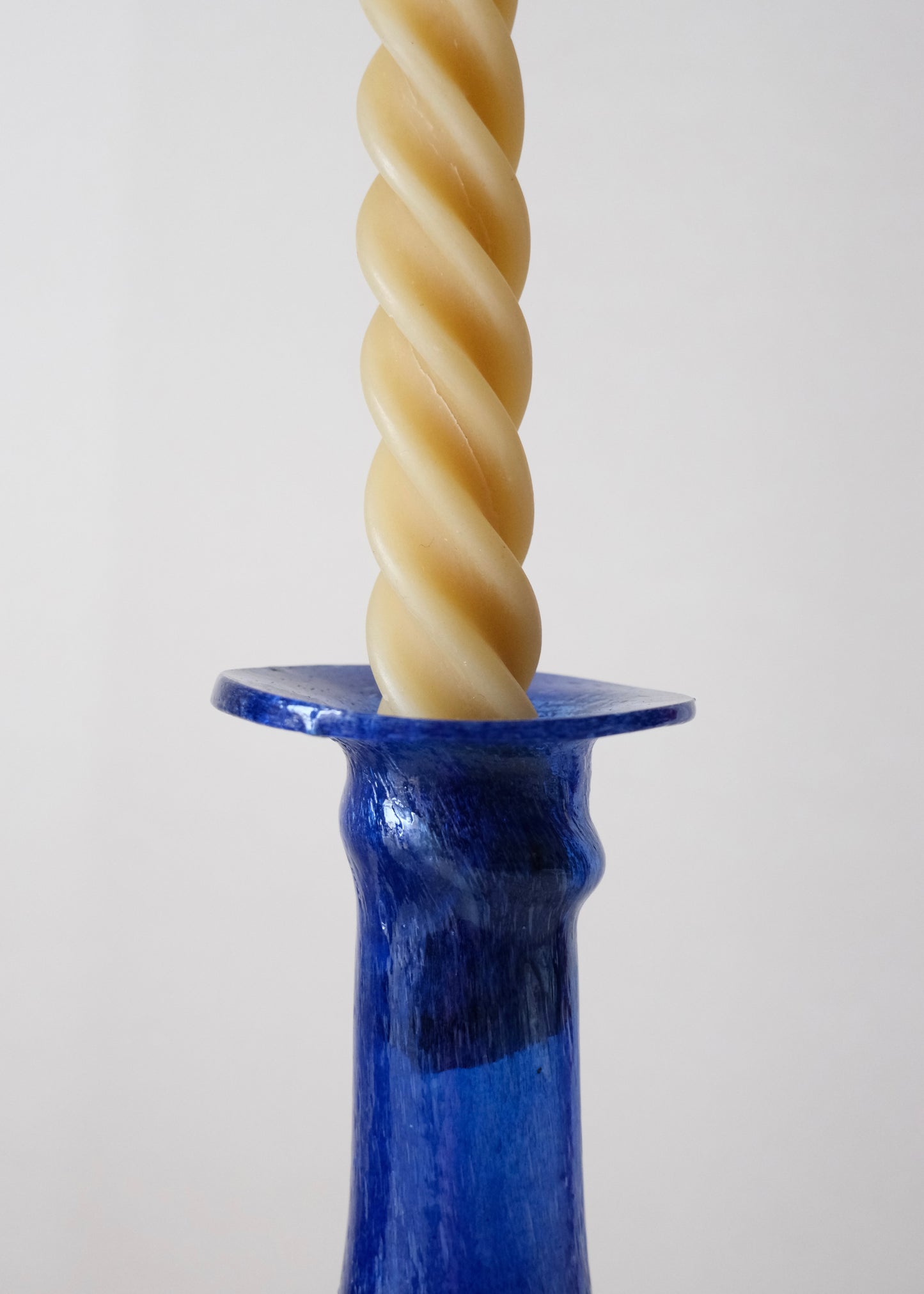 Duo de bougeoirs en verre soufflé