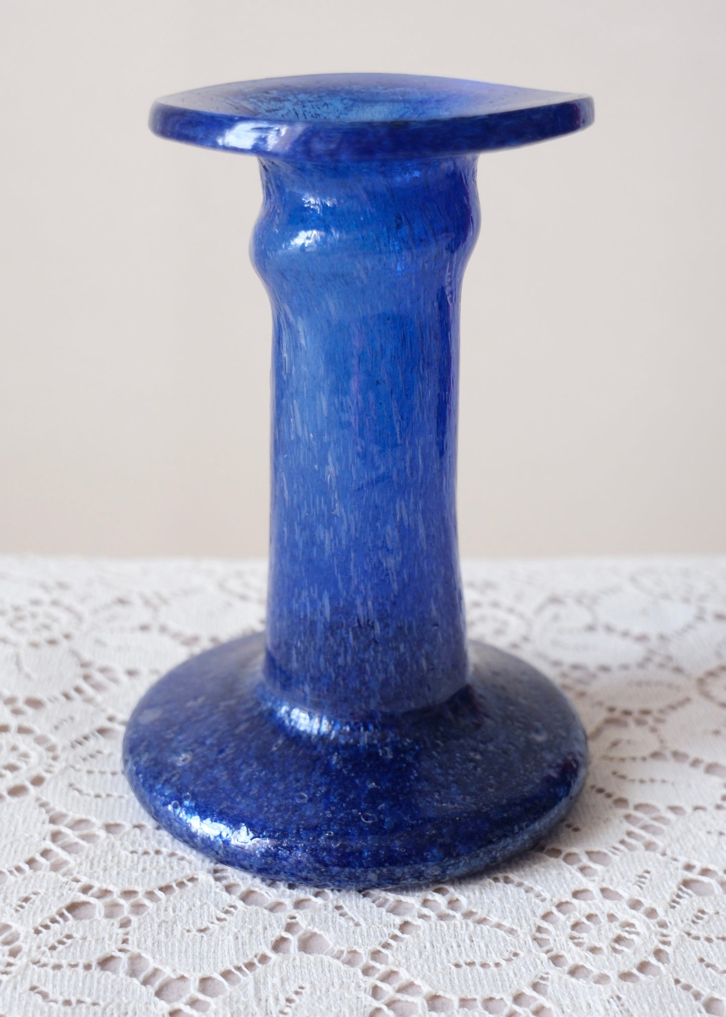Duo de bougeoirs en verre soufflé