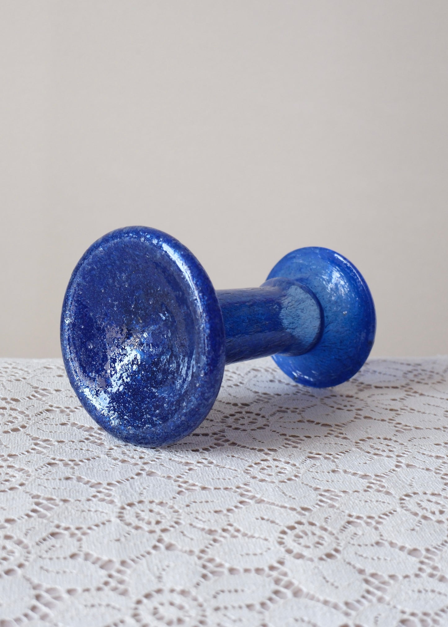 Duo de bougeoirs en verre soufflé