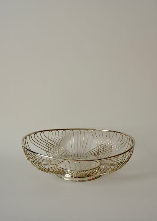 La corbeille mid century en métal argenté