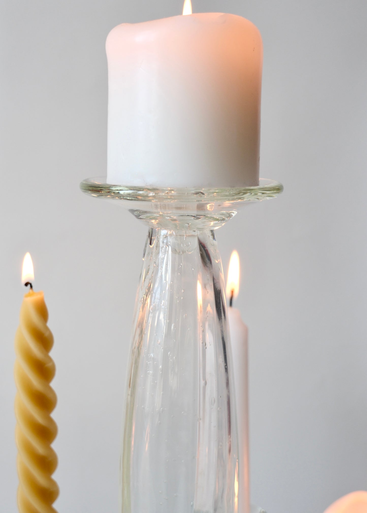 Bougeoir en verre soufflé