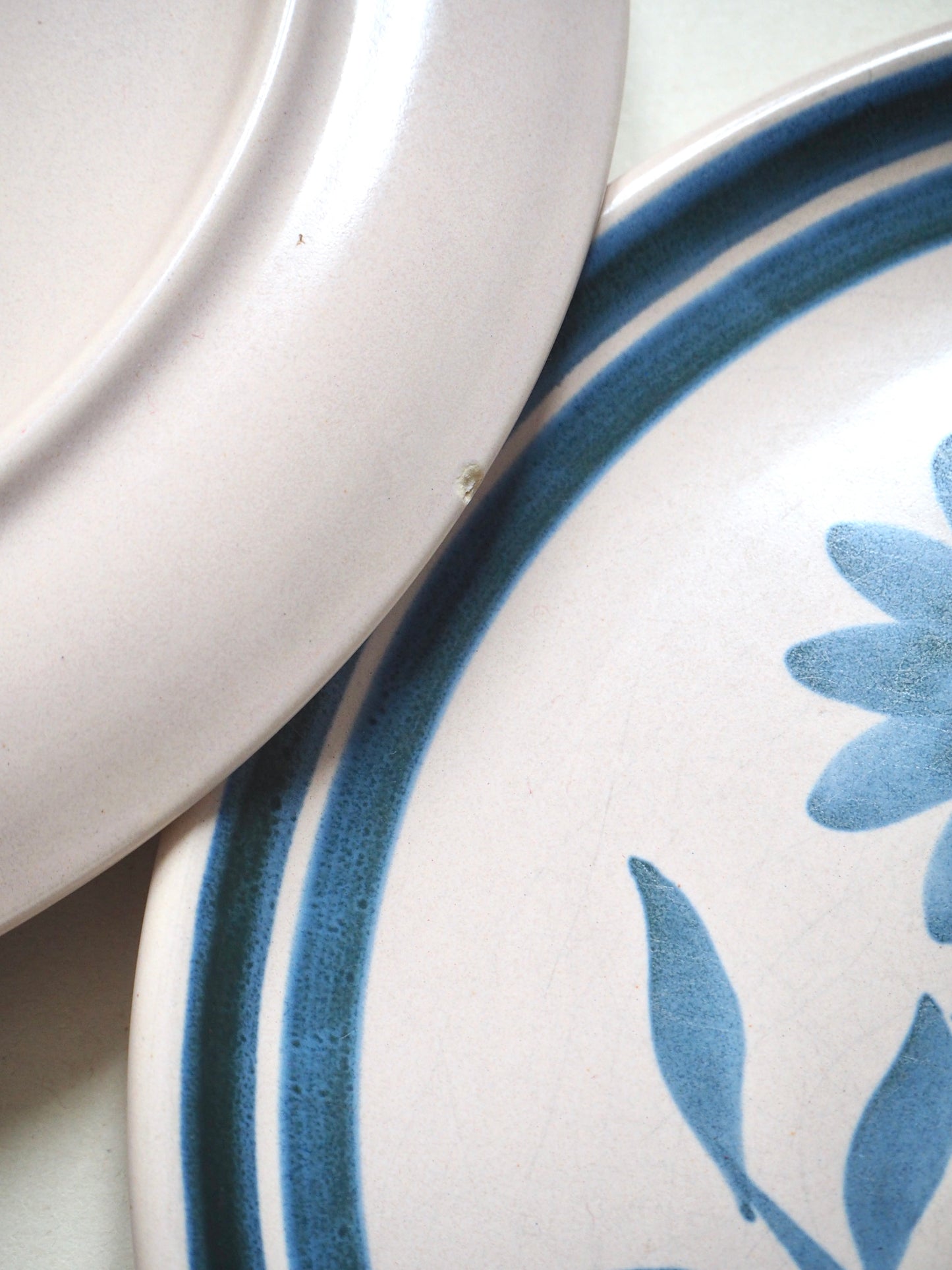 Les assiettes fleurs bleues en céramique de Longchamps