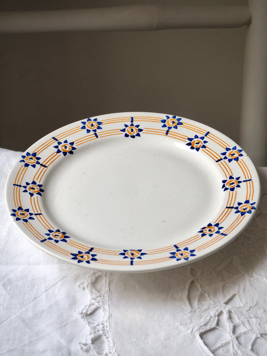 Le compotier fleurs bleues et jaunes