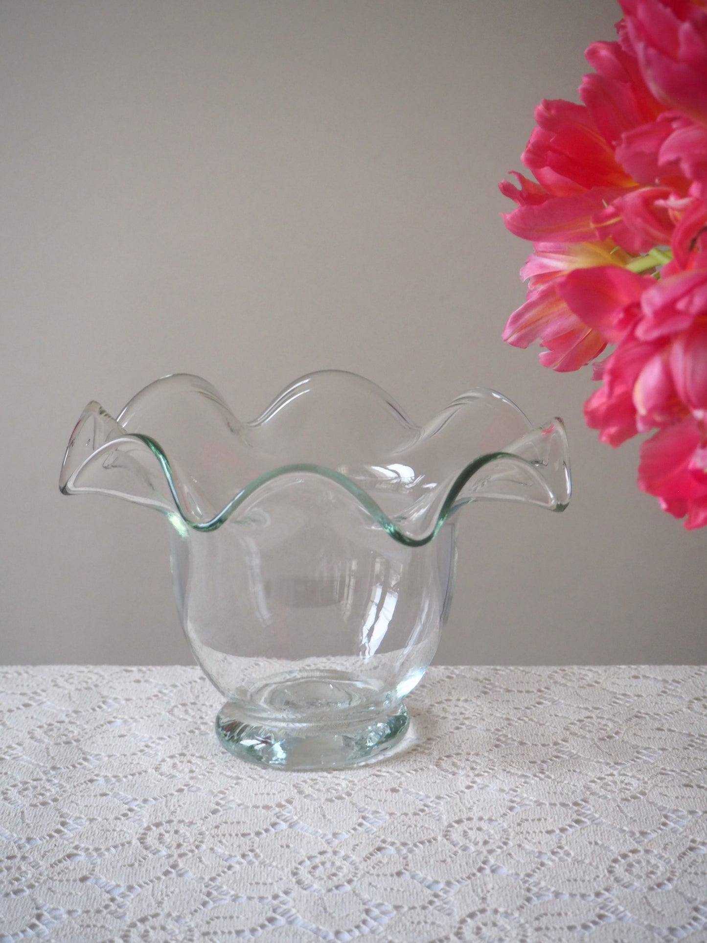 Photophore corolle en verre soufflé