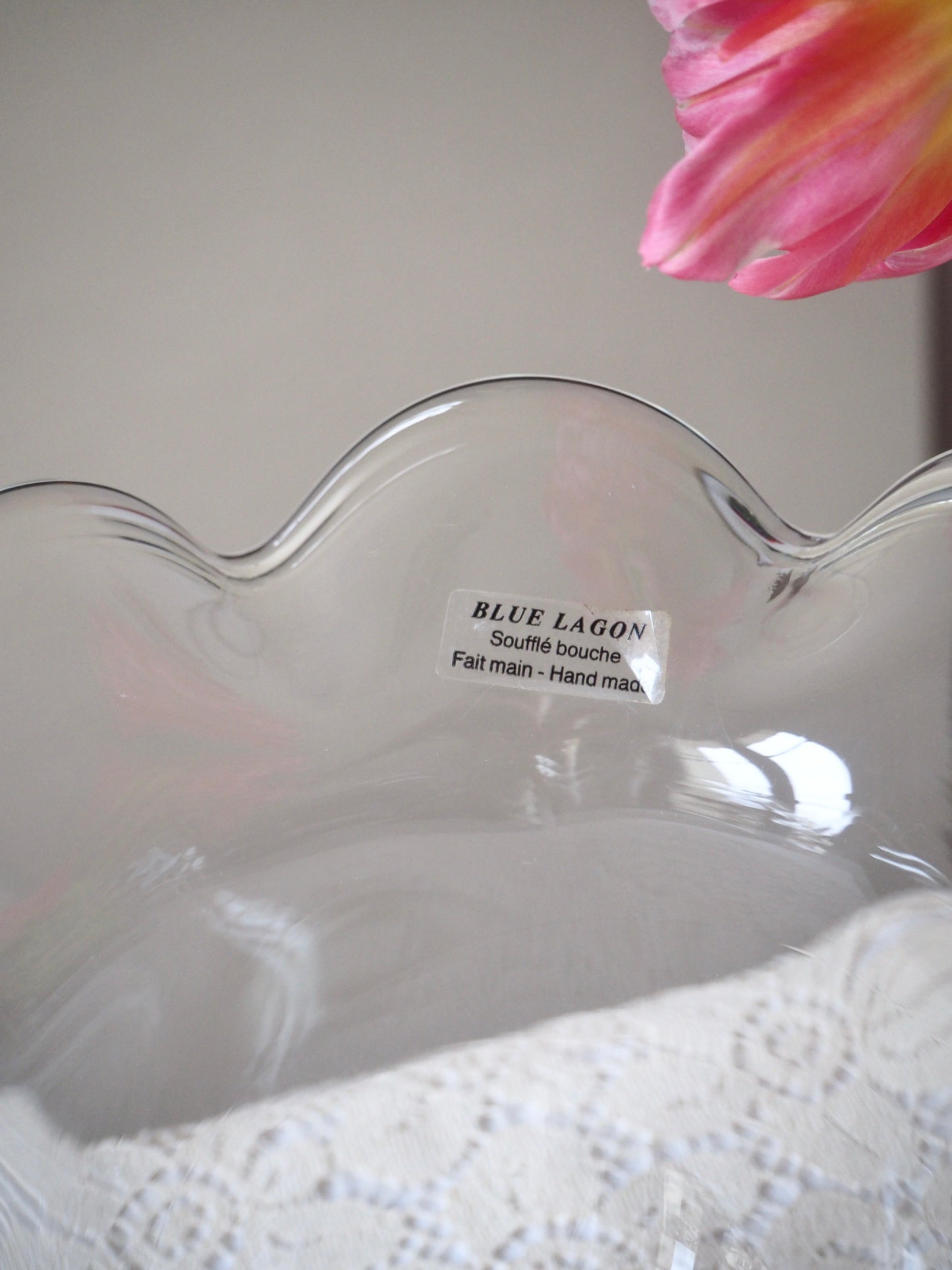 Photophore corolle en verre soufflé