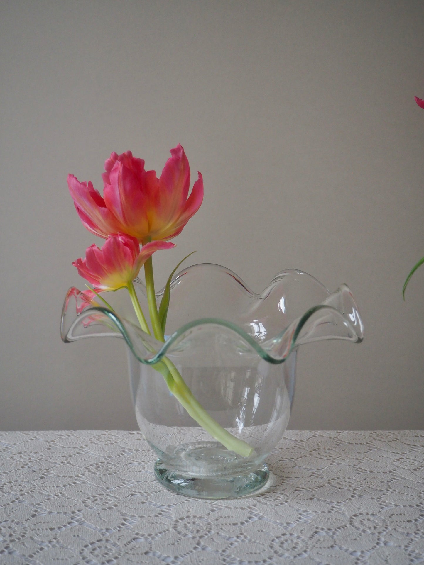 Photophore corolle en verre soufflé