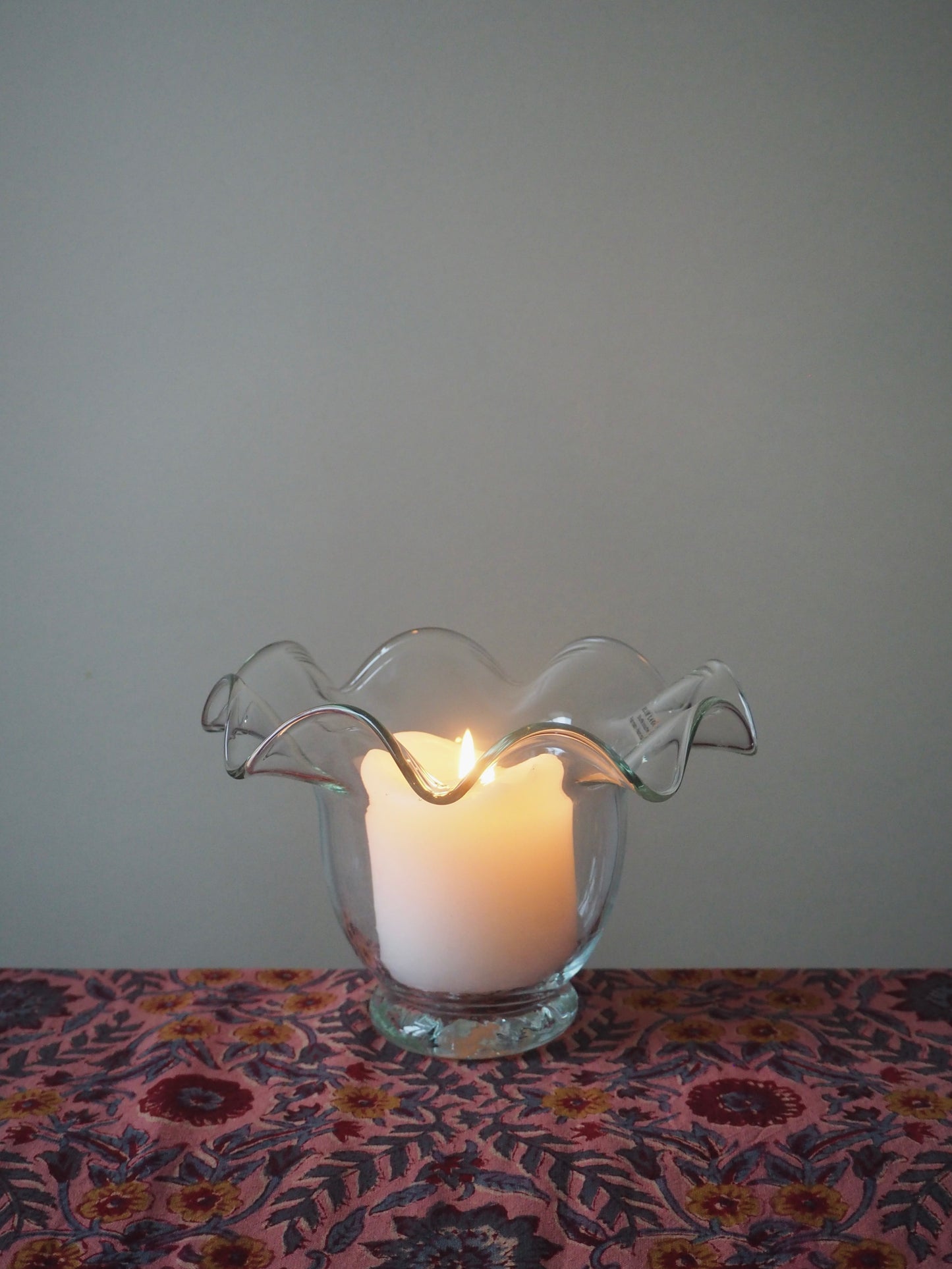 Photophore corolle en verre soufflé