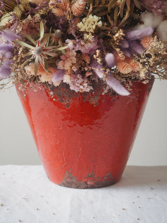 Le cache pot brique en terre cuite