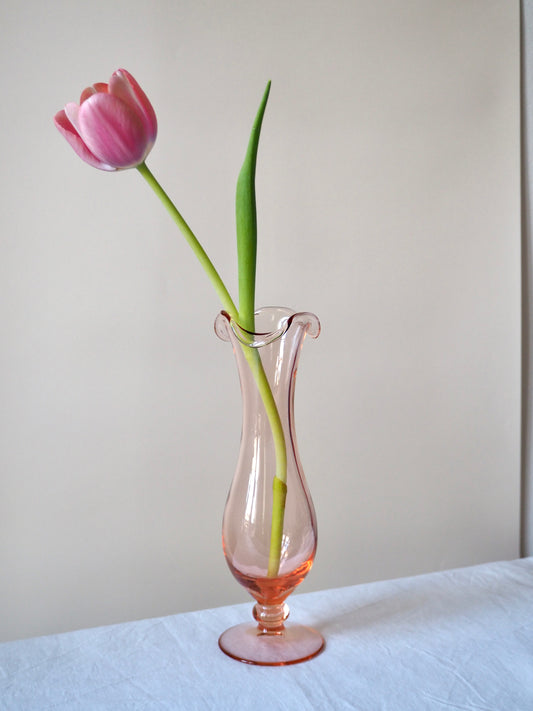 Vase en verre rosaline